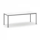 Stoły - B2B Partner Stół do jadalni, blat biały 2000 x 800 mm, podstawa ciemnoszara 555758 - miniaturka - grafika 1