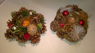 2x Świecznik na Tealight Świąteczny stroik -ZESTAW - Świeczniki - miniaturka - grafika 1