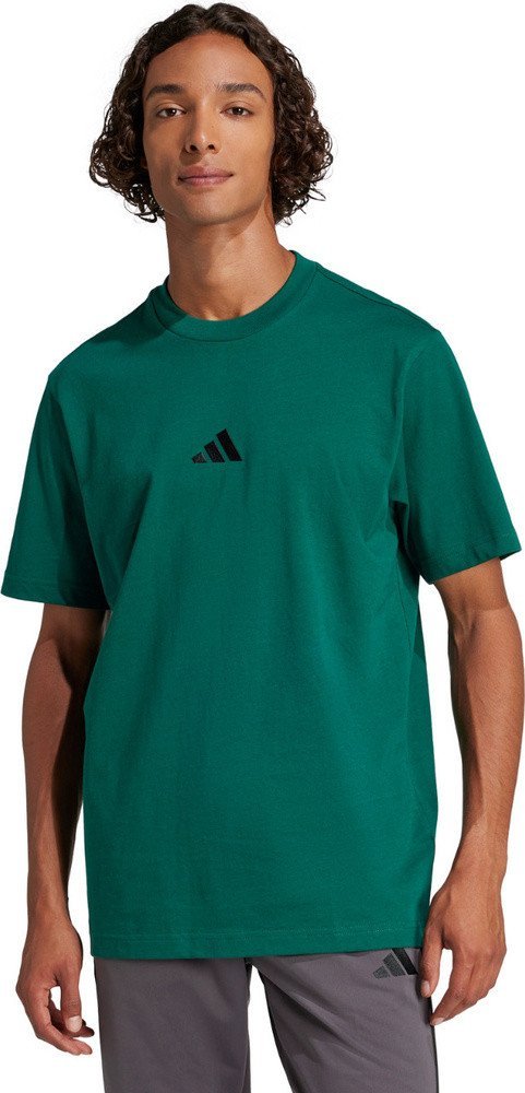 Koszulka męska adidas Essentials Small Logo Single Jersey zielona JF1096 S