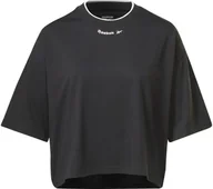 Koszulki i topy damskie - REEBOK- T-SHIRT DAMSKI CROP TOP - RIE TEE HT8059 koszulka CZARNA - miniaturka - grafika 1