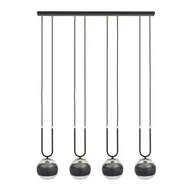 Lampy sufitowe - Emibig Glam lampa wisząca 4-punktowa czarna/stripe 1113/4 - miniaturka - grafika 1