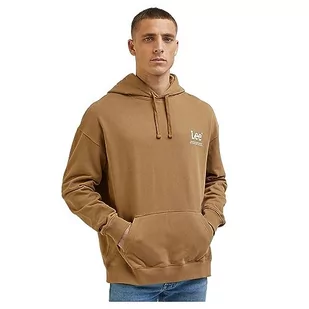 Lee Męska bluza z kapturem z luźnym logo, brązowy, XL - Bluzy męskie - miniaturka - grafika 1