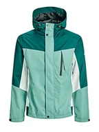 Kurtki męskie - Jack & Jones Kurtka męska Jcologan Light Jacket Sn, Krata/szczegół: głęboka turkusowa/biała blokada, XXL - miniaturka - grafika 1