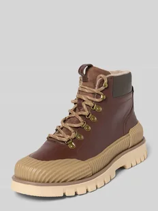 Buty sznurowane z detalem z logo model ‘Nebrada’ - Botki męskie - miniaturka - grafika 1