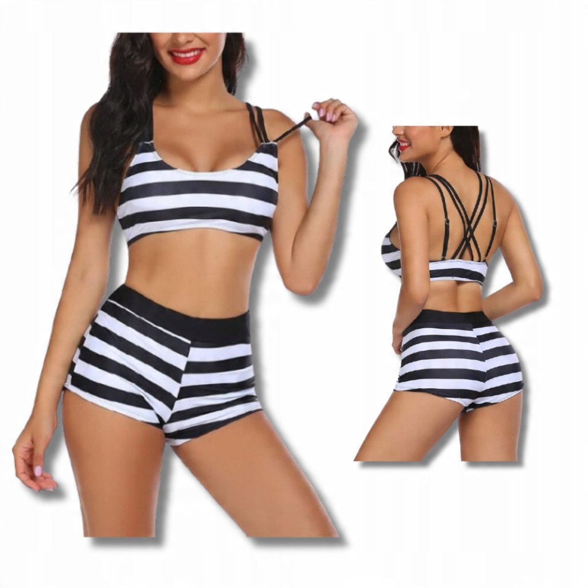 Stroj Kapielowy Damski Kostium Dwuczesciowy Kobiecy Fast Dry Xxl