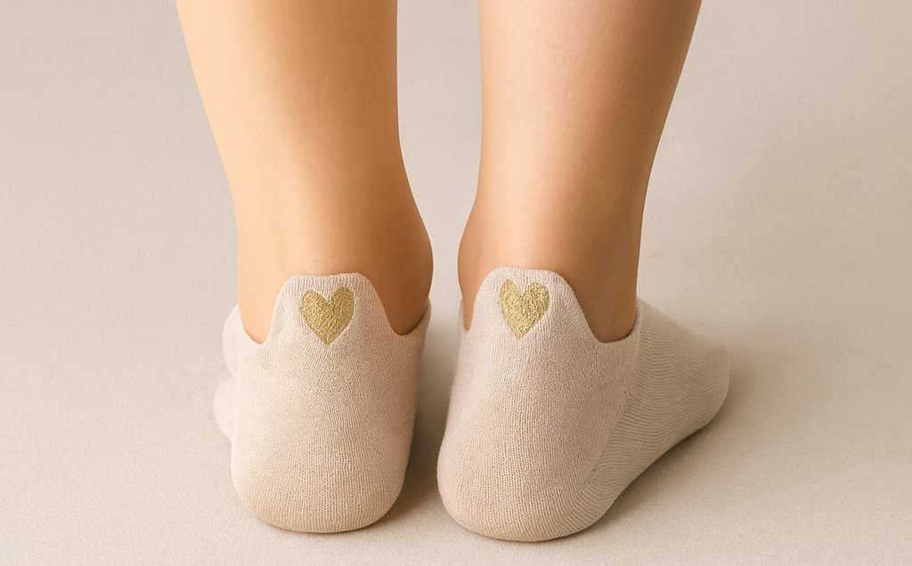 Stopki Damskie w Pastelowych Kolorach - Beż - 4 pary