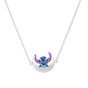 Naszyjniki - Srebrny naszyjnik 925 Stich Księżyc dla małej damy Prezent - miniaturka - grafika 1