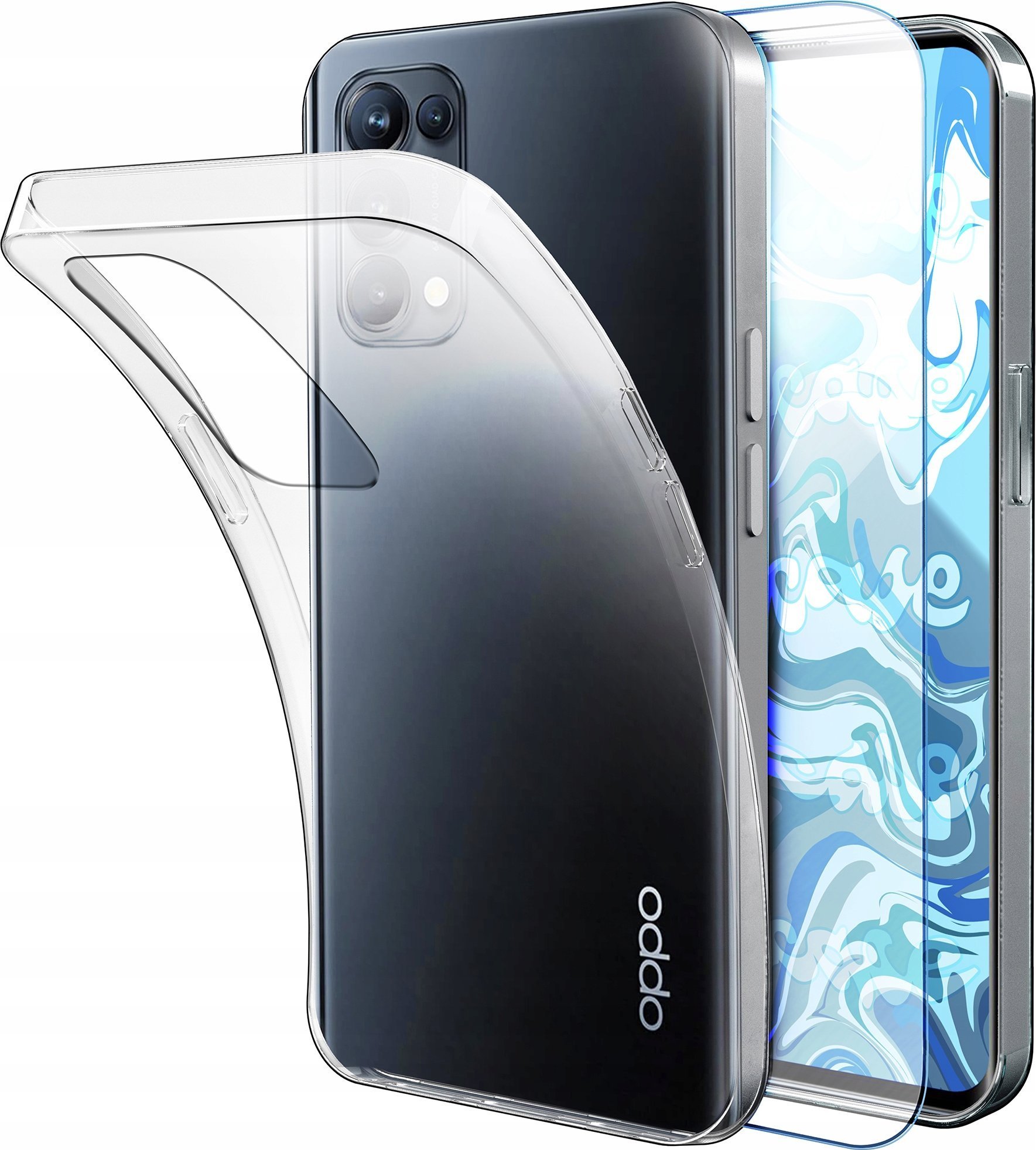 Etui Do Oppo Reno 5 / 5K / Find X3 Lite Przezroczyste, Silikonowe Szkło