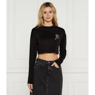 Bluzki damskie - CALVIN KLEIN JEANS Bluzka Cropped Fit - miniaturka - grafika 1