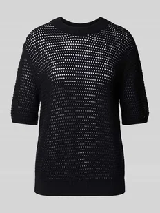 Sweter szydełkowy o kroju regular fit z mieszanki bawełny - Swetry damskie - miniaturka - grafika 1