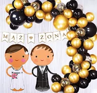 Wesele i ślub - DEKORACJE BALONY ŚLUB WESELE PARA MŁODA 77SZT - miniaturka - grafika 1