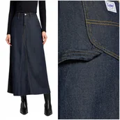 Spódnice - Lee CARPENTER MAXI SKIRT Dark Beat WORKWEAR długa spódnica jeansowa W26 - miniaturka - grafika 1