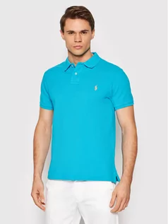 Koszulki męskie - Ralph Lauren Polo Polo 710536856325 Niebieski Slim Fit - grafika 1