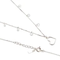 Naszyjniki - Srebrny naszyjnik srebrne serce cyrkonie - miniaturka - grafika 1