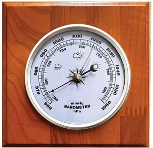 Barometr analogowy drewniany JVD BA230.41 14x14 cm . - Termometry domowe - miniaturka - grafika 1