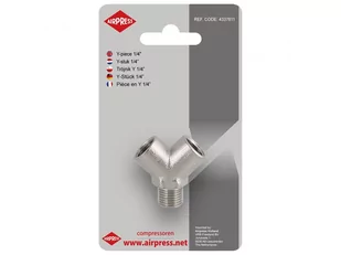 Trójnik Y 1/4" 1x GZ 2x GW - AIRPRESS 4337611 - Akcesoria pneumatyczne - miniaturka - grafika 1