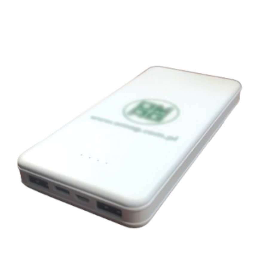 Power Bank SIMPLE 10000 mAh USB-A microUSB USB-C 2.1A Biały