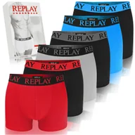 Majtki męskie - Replay Bokserki Męskie Zestaw 6 sztuk Bawełna Kolor BM331 Logo Rozmiar XL - miniaturka - grafika 1