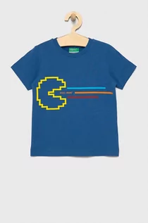 Koszulki dla dziewczynek - Benetton United Colors of t-shirt bawełniany dziecięcy z aplikacją - grafika 1