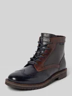 Botki męskie - Kozaki sznurowane z detalem z logo model ‘Seve’ - miniaturka - grafika 1