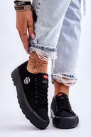 Trampki damskie - Niskie Damskie Trampki Na Platformie Lee Cooper LCW-23-44-1652L Czarne-37 - miniaturka - grafika 1