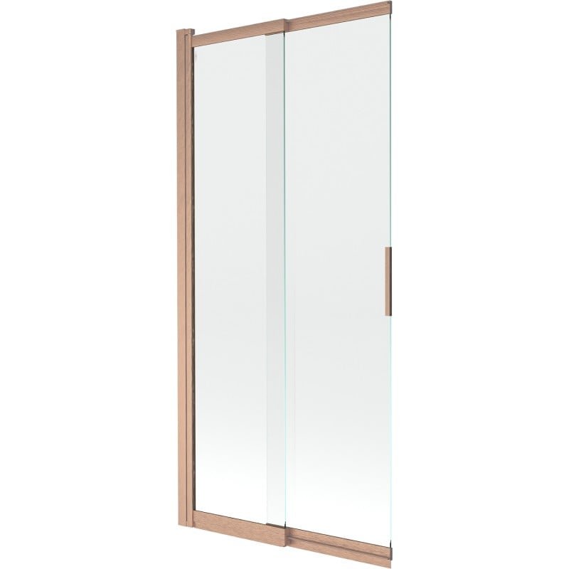 Mexen Fox parawan nawannowy 2-skrzydłowy przesuwny 85 x 150 cm, transparent, miedź szczotkowana - 891-085-002-65-00