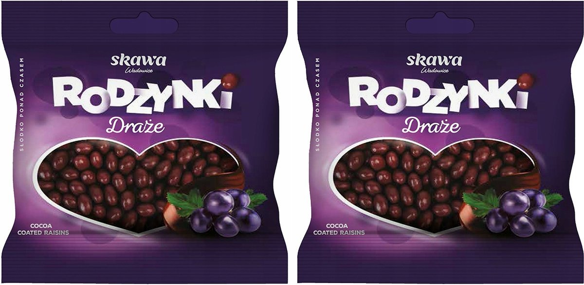 Skawa Draże Sułtanki Rodzynki 70g x 2 Zestaw Dwupak