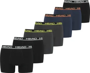 Bokserki męskie HEAD, 7-pak - Basic Boxer Trunks ECOM, bawełna stretch czarny/niebieski/żółty/pomarańczowy XL - Majtki męskie - miniaturka - grafika 1