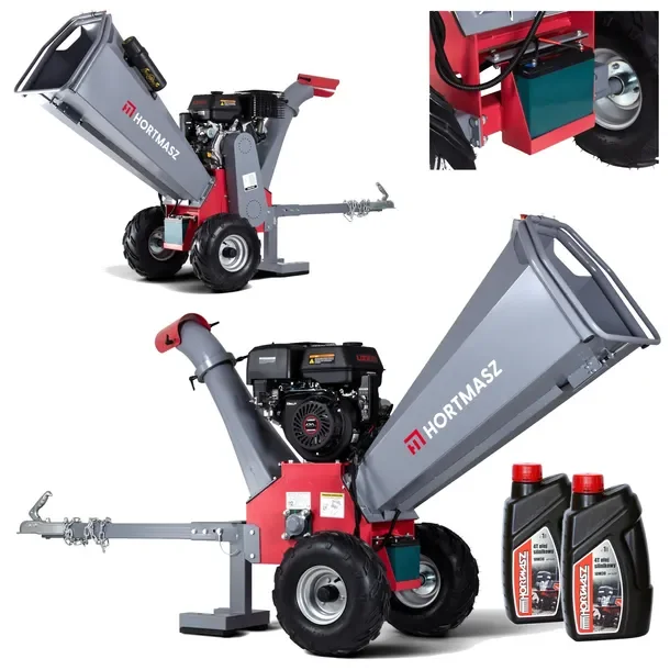 Rębak spalinowy, rozdrabniacz drewna, gałęzi HORTMASZ, Loncin 12.2 KM, 12cm