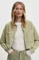 Kurtki damskie - Answear Lab kurtka jeansowa damska kolor zielony przejściowa - miniaturka - grafika 1