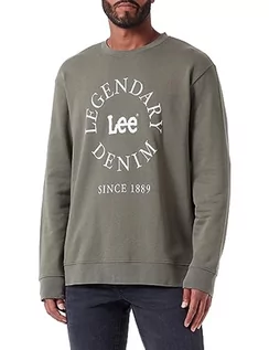 Bluzy męskie - Lee Legendary SWS bluza męska, zielony, XXL - grafika 1