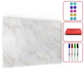 Tablice i flipcharty - Tablica na magnesy METALboards, marmur 60x40 cm + zestaw akcesoriów - miniaturka - grafika 1