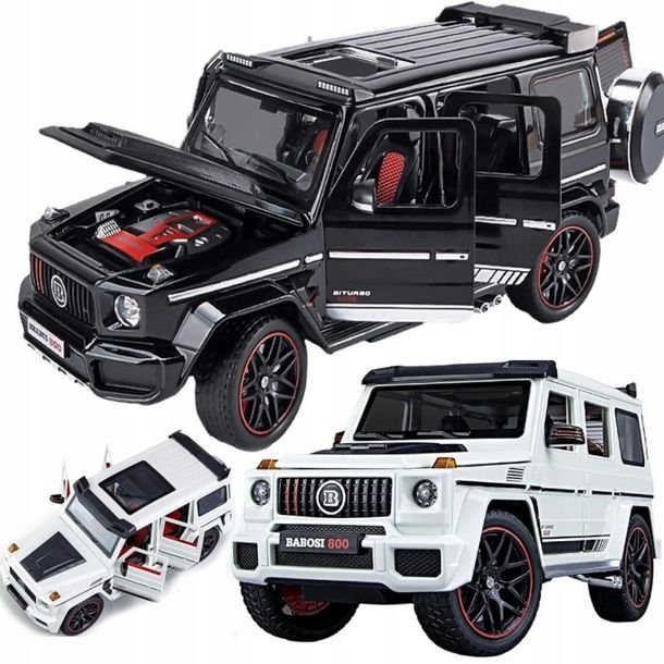 Samochód Model Brabus G800 Metalowy Mercedes 1:24 Światła Dźwięk Napęd