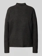 Bluzki damskie - Bluzka o kroju oversized z długim rękawem i stójką - miniaturka - grafika 1