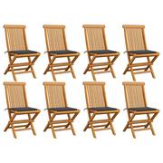 Fotele i krzesła ogrodowe - vidaXL Lumarko Krzesła ogrodowe z antracytowymi poduszkami, 8 szt., tekowe! 3072917 - miniaturka - grafika 1