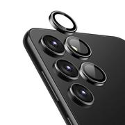 Pozostałe akcesoria do telefonów - Crong Lens Ring - Szkło hartowane na obiektyw aparatu Samsung Galaxy S24 (czarny) - miniaturka - grafika 1