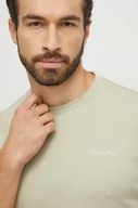 Koszulki męskie - Calvin Klein t-shirt bawełniany kolor zielony gładki - miniaturka - grafika 1