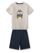 Piżamy chłopięce - Sanetta Piżama w kolorze beżowo-granatowym - miniaturka - grafika 1