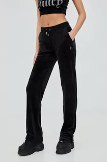 Spodnie damskie - Juicy Couture spodnie dresowe damskie kolor czarny z aplikacją - grafika 1
