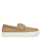Mokasyny męskie - Mokasyny Calvin Klein Hybrid Lace Up Boat Lth HM0HM01812 Brązowy - miniaturka - grafika 1