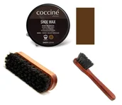 Środki do obuwia i ubrań - Zestaw do pielęgnacji butów pasta + szczotka do polerowania + mazak coccine brązowy - miniaturka - grafika 1