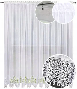 Firana gotowa z gipiurą 250x200 cm Firanka balkon - Firany - miniaturka - grafika 1