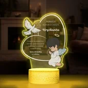 Pamiątka Pierwszej Komunii Świętej - Lampka LED L z nadrukiem na szkle akrylowym dla chłopca na komunię - miniaturka - grafika 1