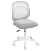 Fotele i krzesła biurowe - Beliani Krzesło obrotowe BLISSFUL Jasnoszary - miniaturka - grafika 1