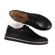 Półbuty damskie - Półbuty damskie skórzane czarne Helios 380 - miniaturka - grafika 1