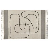 Dywany - Dywan bawełniany 140 x 200 cm beżowo-czarny DOKUZ - miniaturka - grafika 1