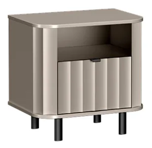 Szara szafka nocna ryflowana glina - Egesio 9X - Szafki nocne - miniaturka - grafika 1