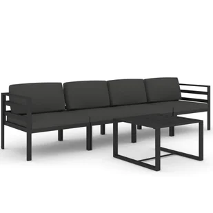 5-cz. zestaw mebli ogrodowych, poduszki, aluminium, antracyt - Meble ogrodowe - miniaturka - grafika 1