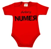 Body dla niemowląt - Body niemowlęce DOBRY NUMER czerwony 68 - miniaturka - grafika 1