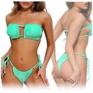 Stroje kąpielowe - STRÓJ KĄPIELOWY DWYCZĘŚCIOWY DAMSKI KOSTIUM BIKINI MODELUJĄCE PUSH UP S - miniaturka - grafika 1